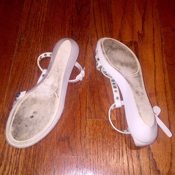 Jimmy Choo White Rubber Studded Gladiator Sandals - Picture 2 of 7